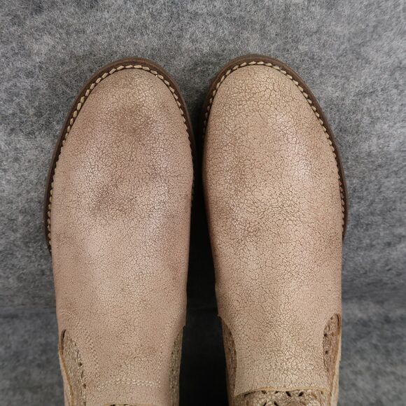 Corkys Shoes Womens 10 Booties Fashion Leather Double Zip Perforated Block Heel - Picture 10 of 16